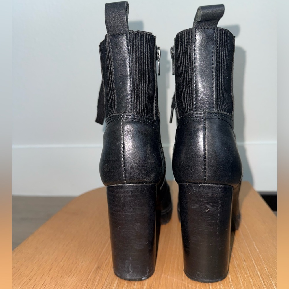 Steve Madden Black Lace-Up Platform Boots - Picture 3 of 5